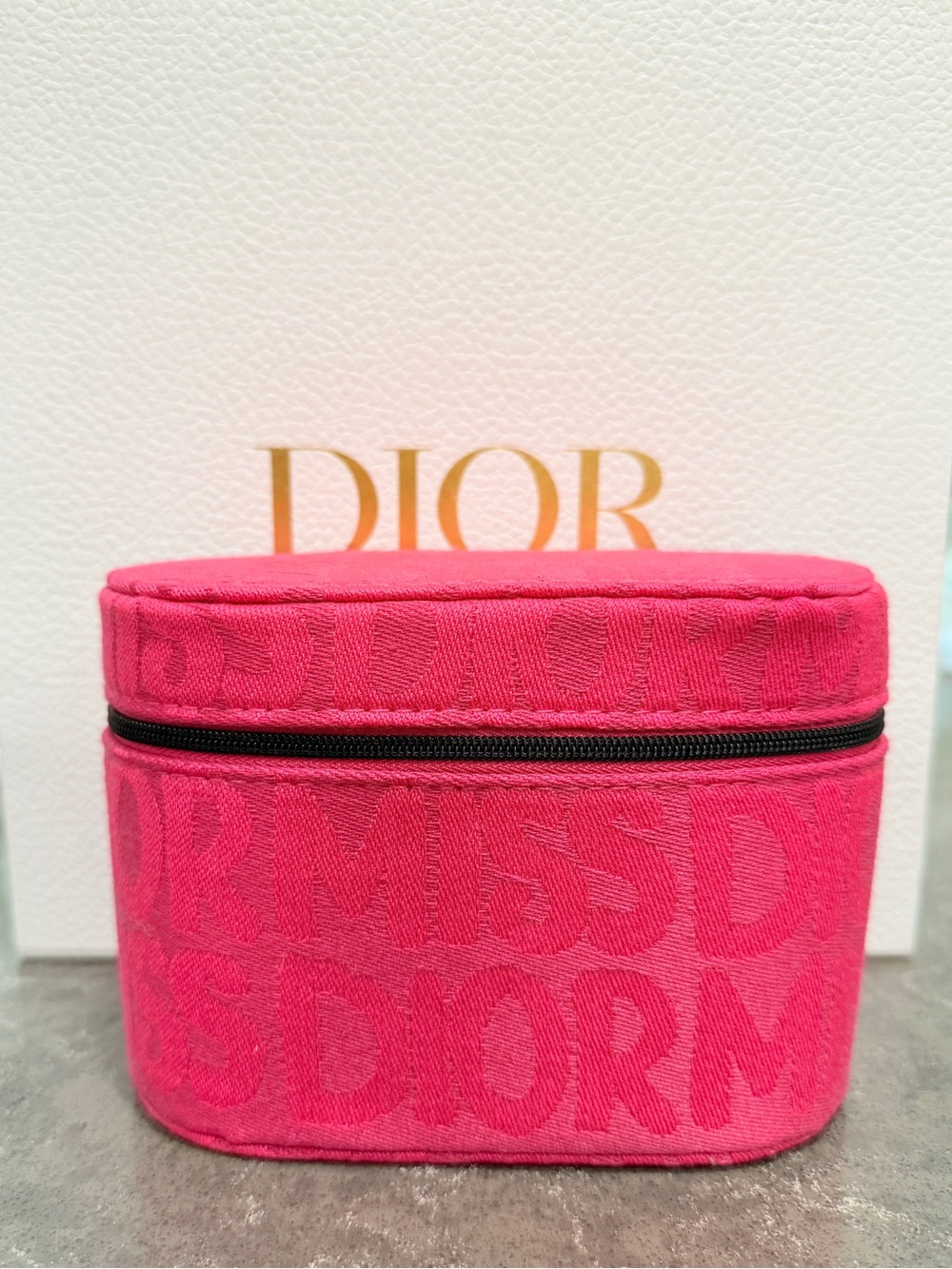 Dior Hot Pink Logo Train Case with Dior Branded Gift Box - Picture 2 of 7